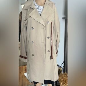 Michael Kors Beige Double-Breasted Women's Trench Coat